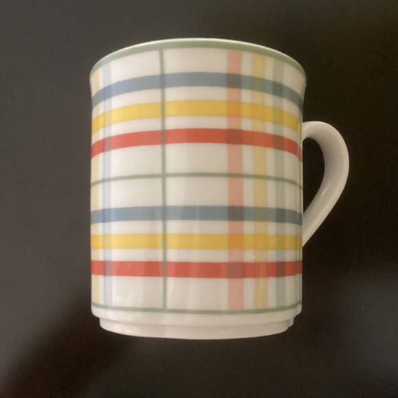 Coffee Mug Cup Villeroy Boch Switch CARU Porcelain No Lead FABULOUS PLAID NEW - Picture 2 of 7